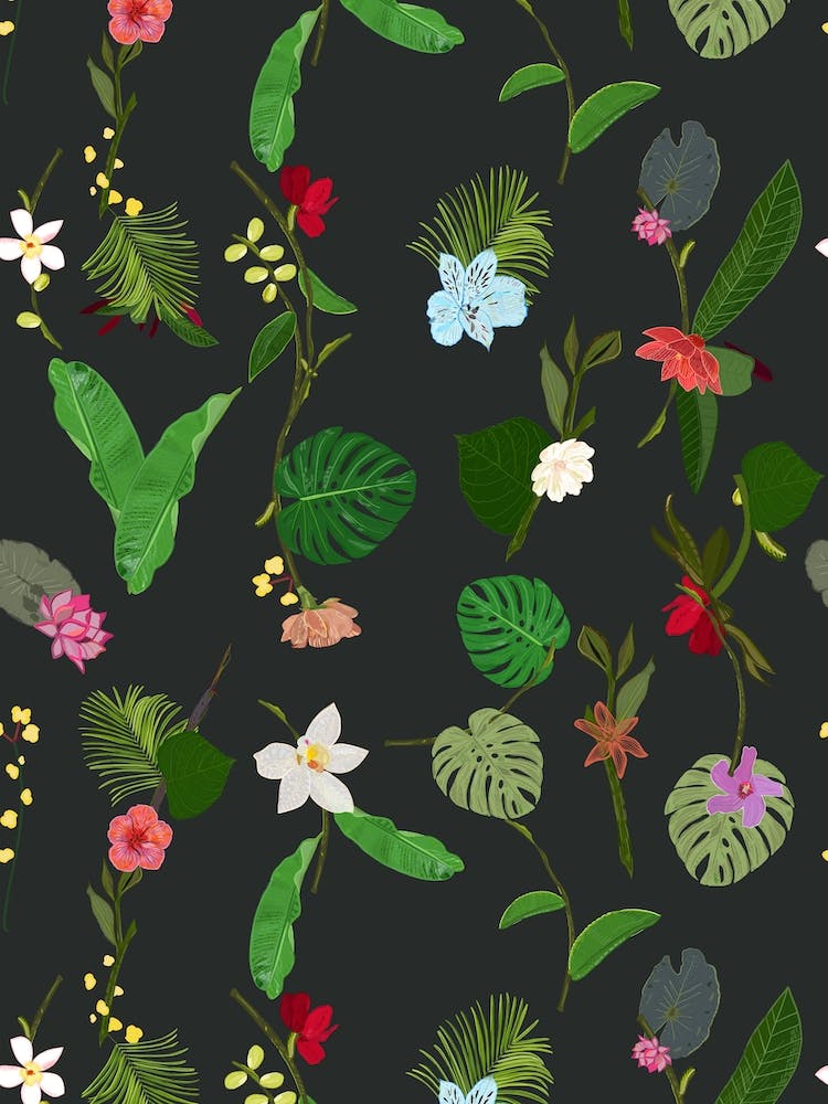 Botanical Flowers Leaves