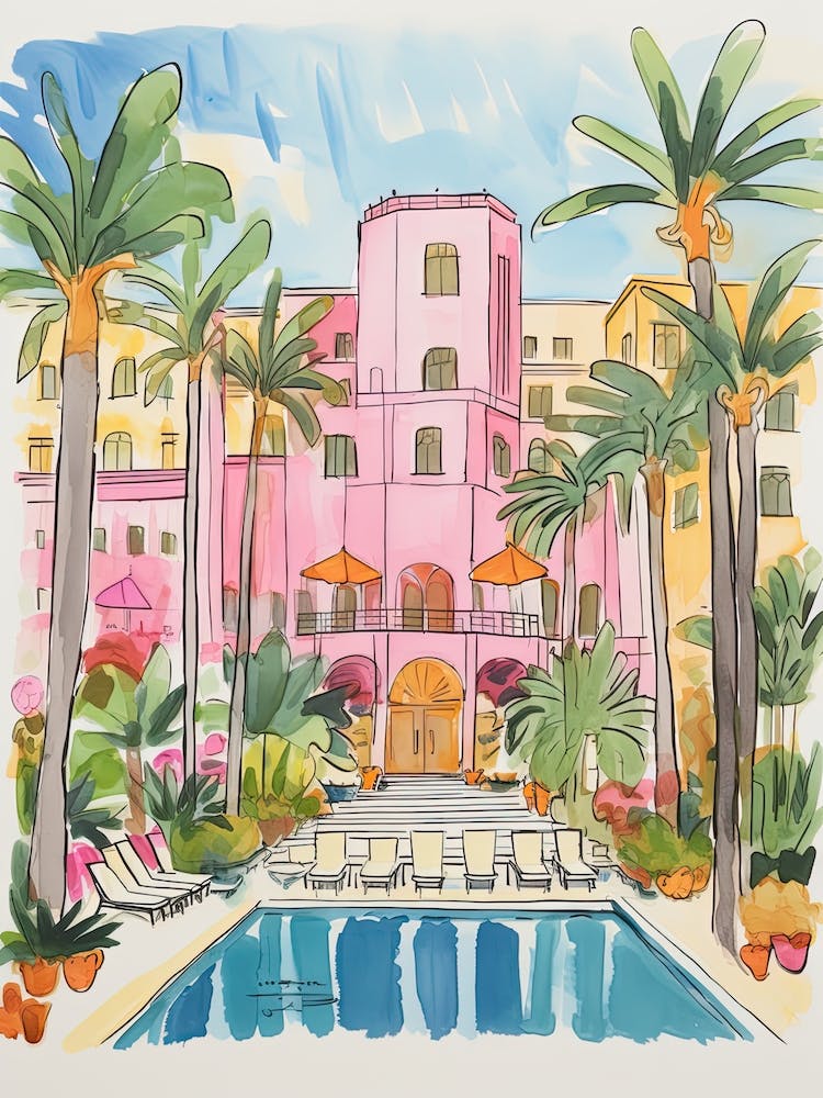 The Waldorf Astoria Beverly Hills   Beverly Hills, California  Resort Storybook Illustration 3