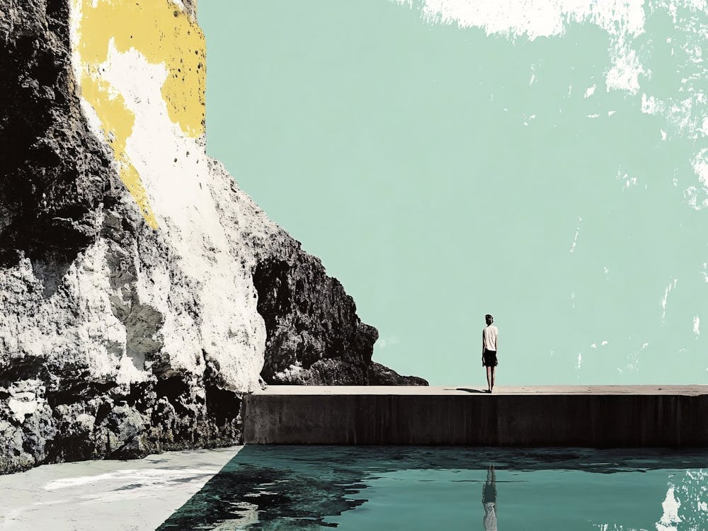 Man Standing On A Dock