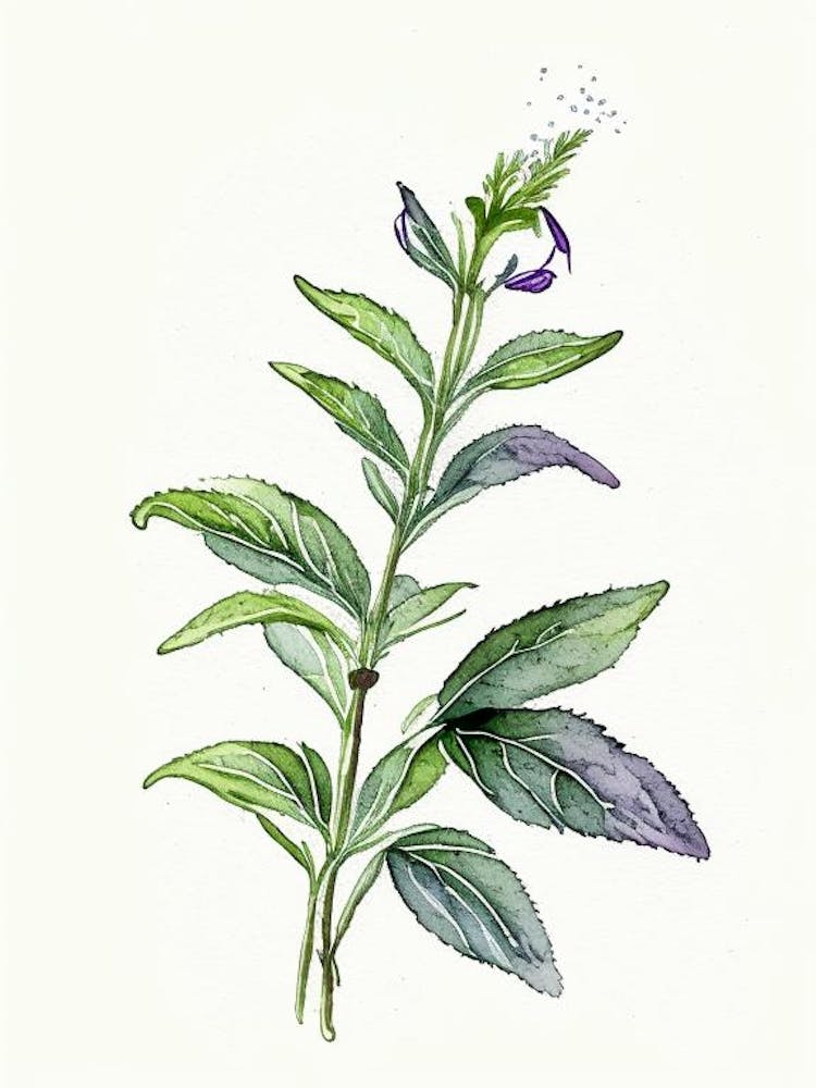Comfrey Herb Minimalist Watercolour