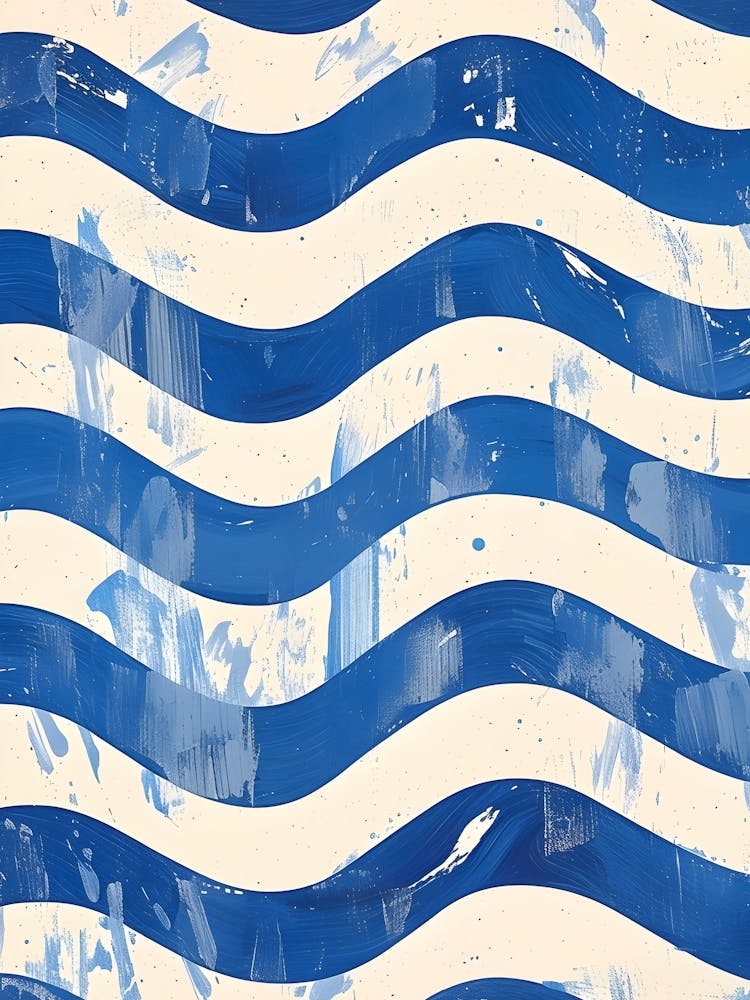 Blue And White Waves 1