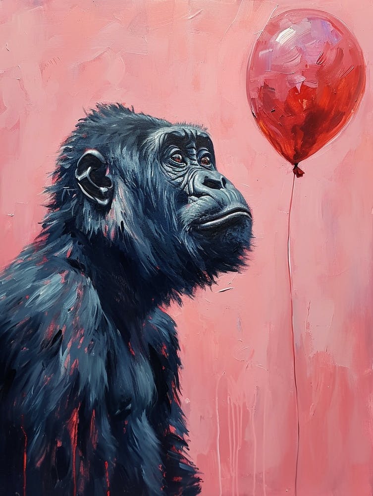 Cute Gorilla 1 With Balloon
