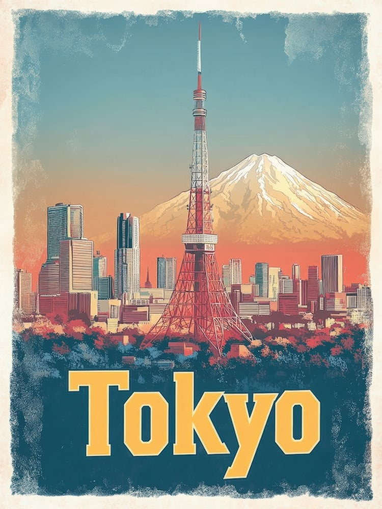 Aihrgdesign A Vintage Travel Poster Of Tokyo 4