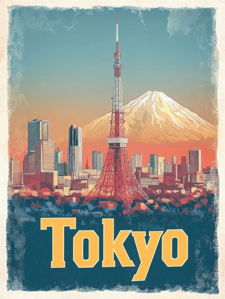 Aihrgdesign A Vintage Travel Poster Of Tokyo 4
