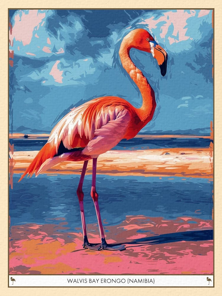 Greater Flamingo Walvis Bay Erongo Namibia Tropical Illustration 3 Poster