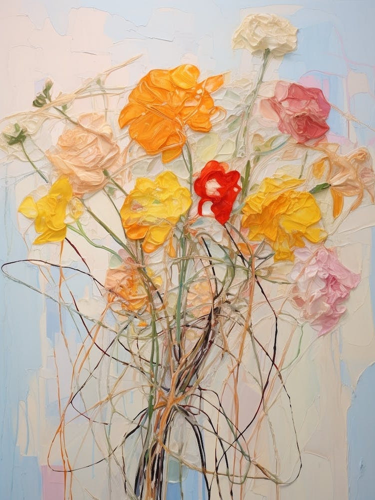 Abstract Flower Painting Marigold 2