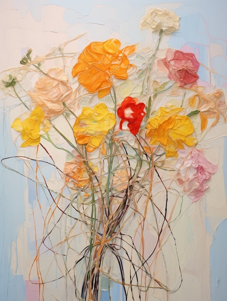 Abstract Flower Painting Marigold 2