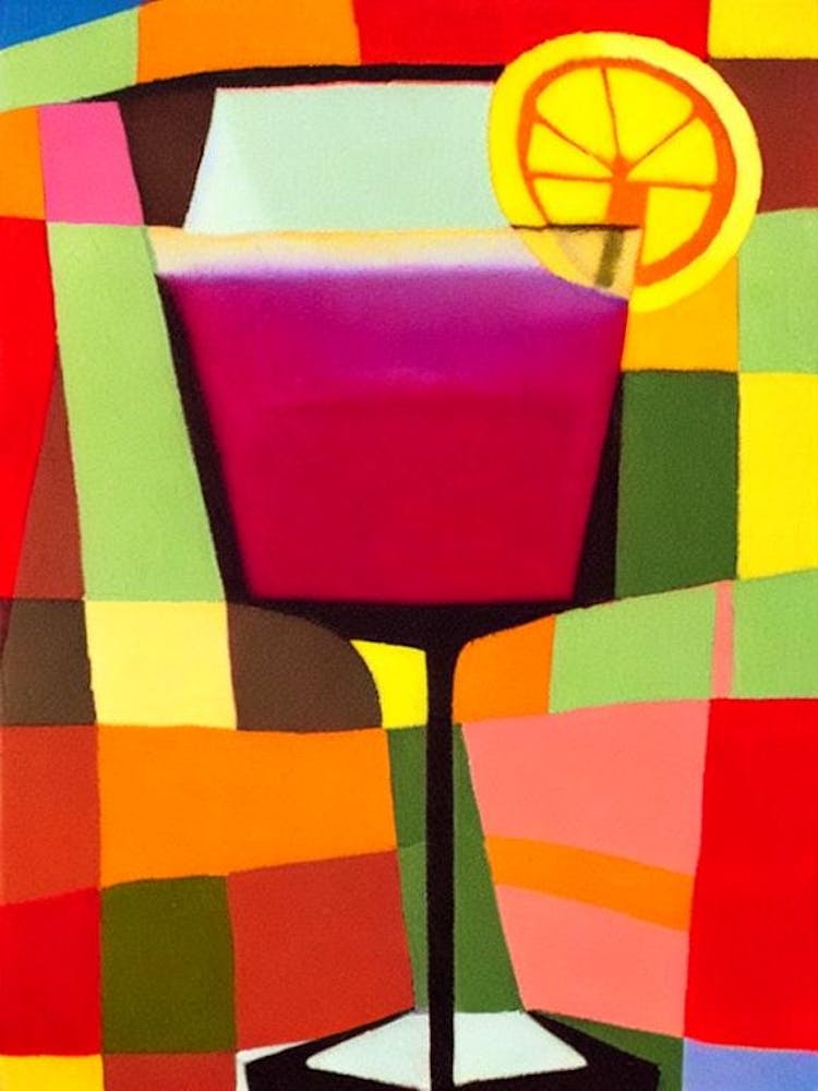 Corpse Reviver #2 Paul Klee Inspired Abstract Cocktail Poster