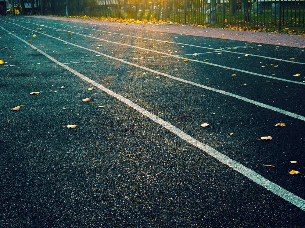 Running Track At Sunset