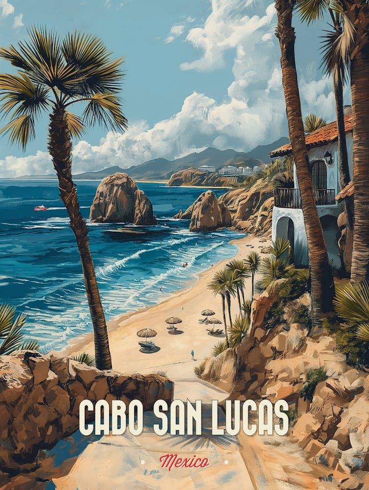 Cabo San Lucas Affiche de Voyage Vintage