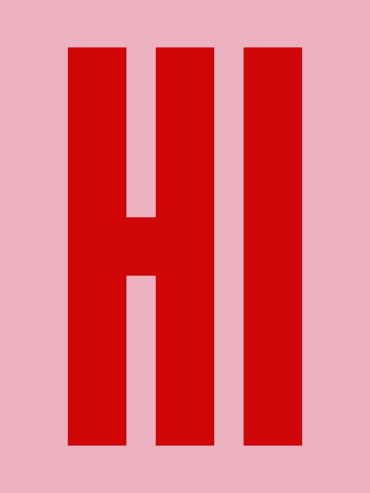 Hi - Pink & Red Typography