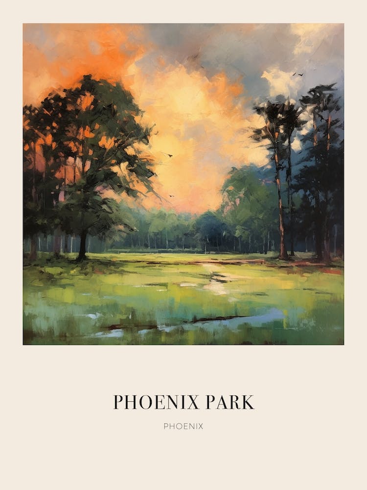 Phoenix Park Phoenix United States Vintage Cezanne Inspired Poster