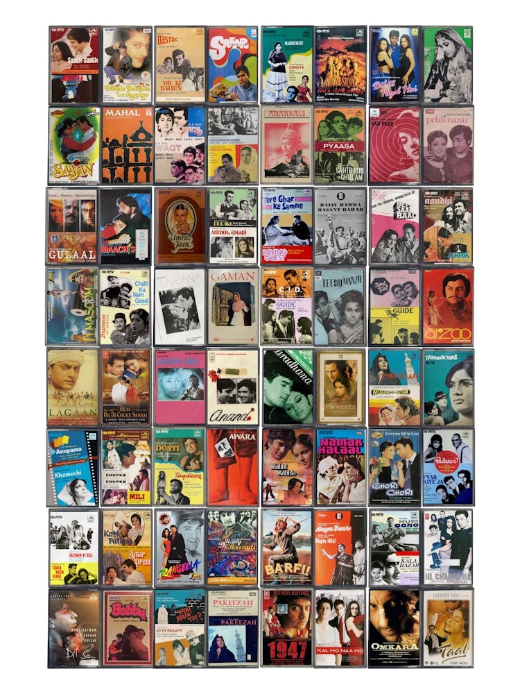 Bollywood Music Print - Retro Cassette Covers
