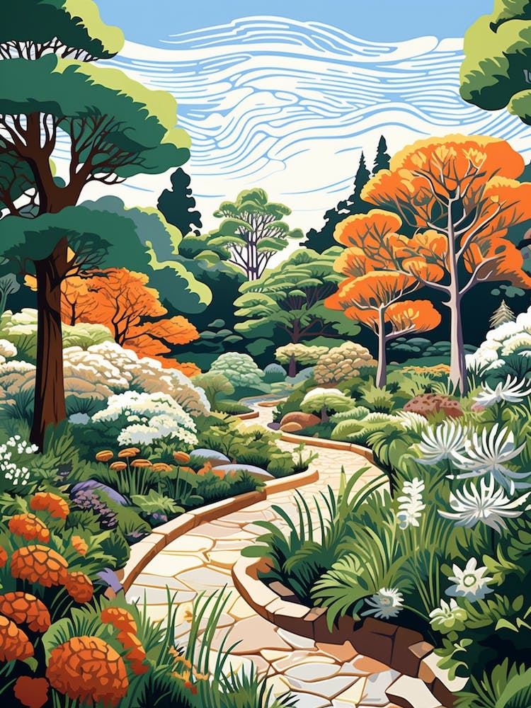 Denver Botanical Gardens Usa Modern Illustration 2