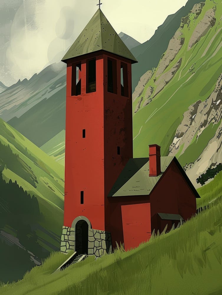 Red Church In The Mountains