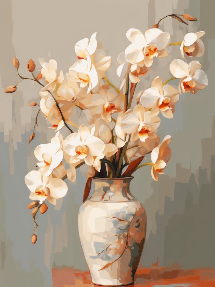 Peacock Orchid Flower Still Life Painting 3 Dreamy