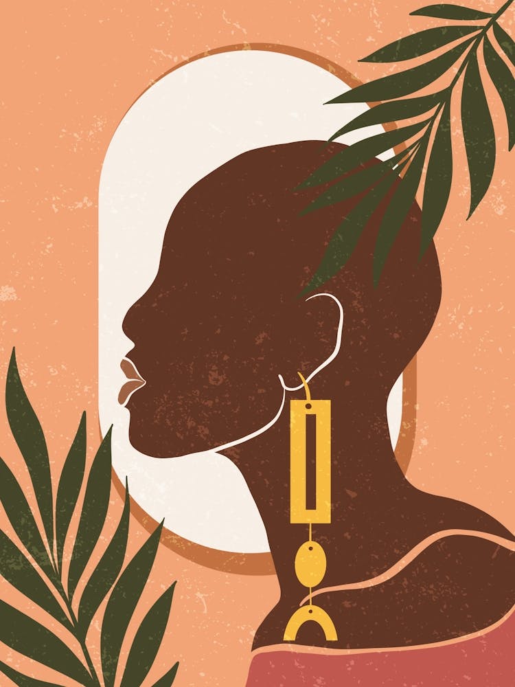 Portrait Of African Woman With Earrings