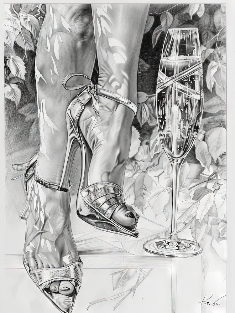 Champagne Glass And Heels