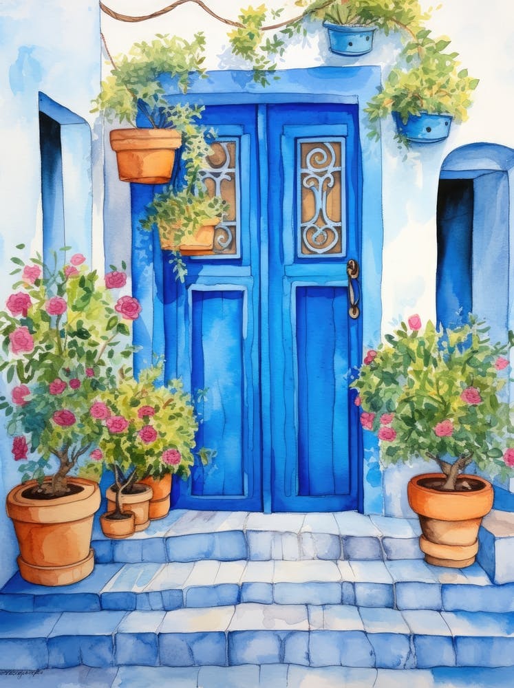 Blue Door Painting