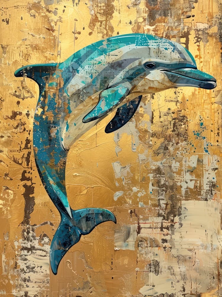 Dolphin Gold Effect Collage 5