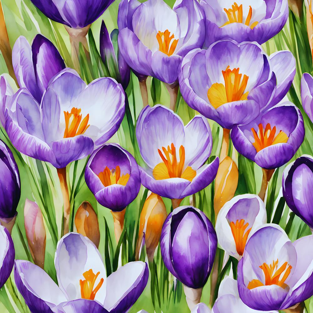 Crocus Watercolor Painting