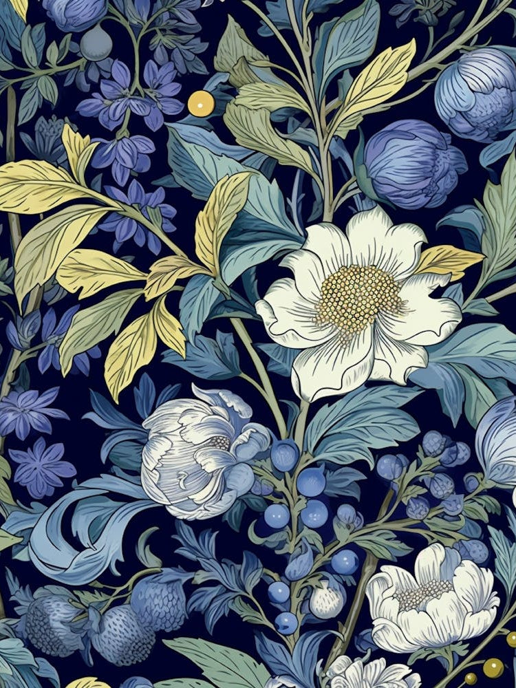 Blue Floral Wallpaper