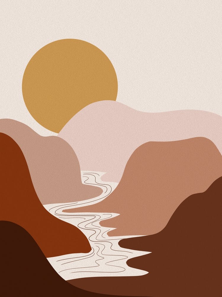 Abstract Earth Tones Sunset
