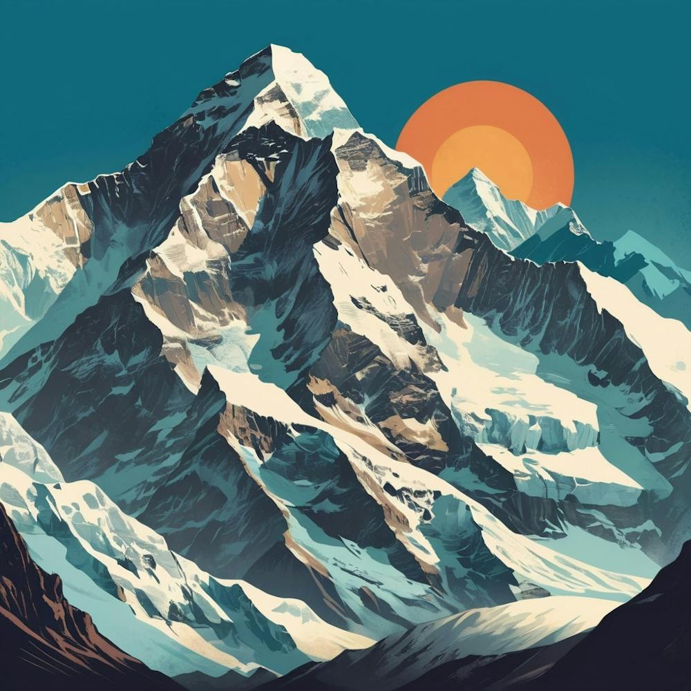 Retro Vintage Poster Everest