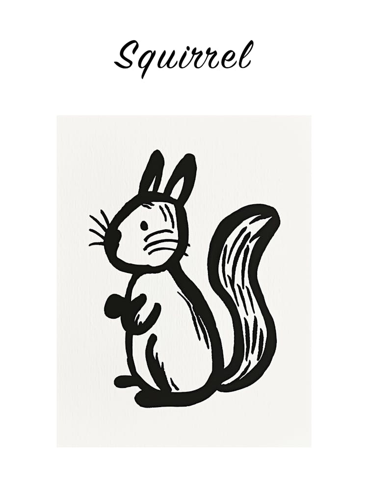 B&W Squirrel Poster