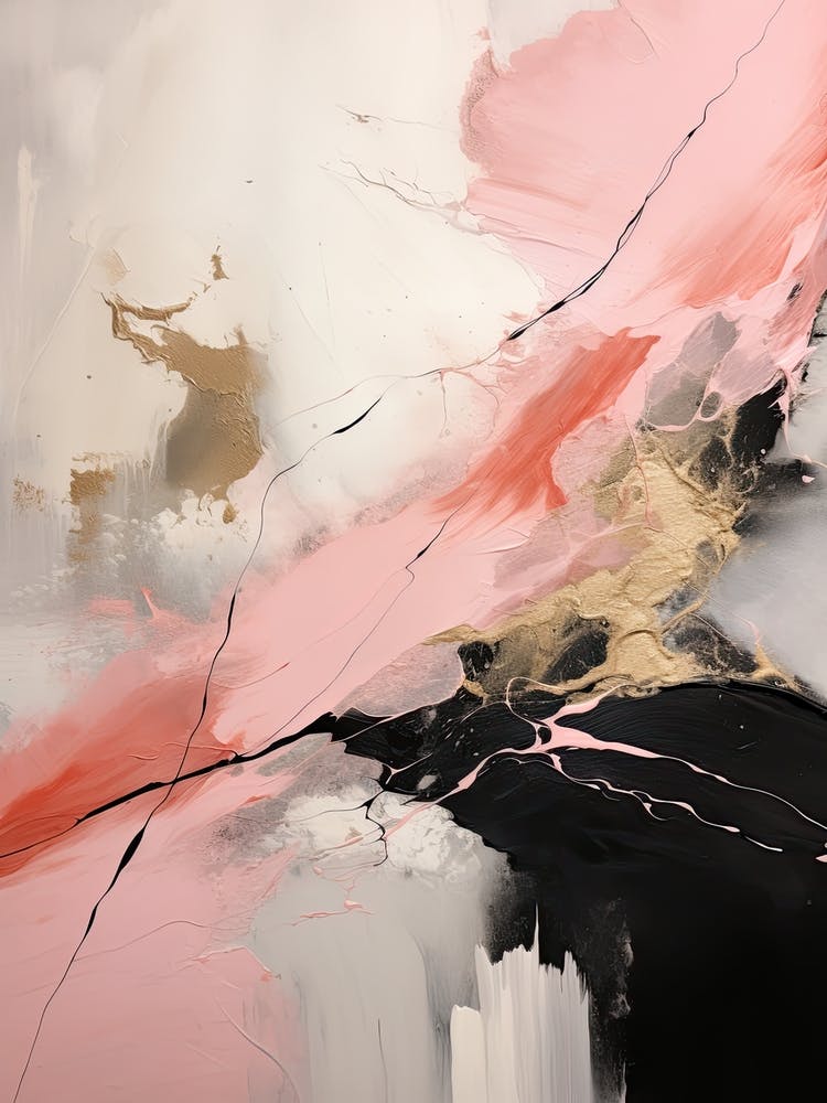 Pink And Brown Abstract Raw Painting 7