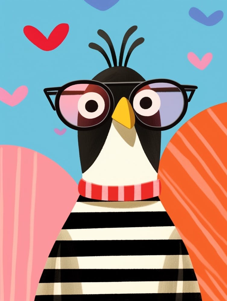 Little Magpie Wearing Sunglasses