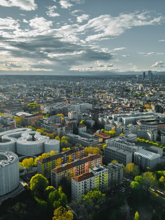Università Bocconi - Milano. Milan City Skyline Prints | Europe. Poster italiano. Foto aerea