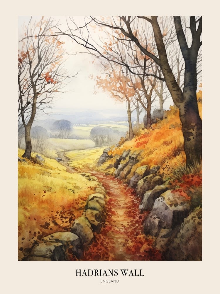 Hadrians Wall Uk Trail Poster