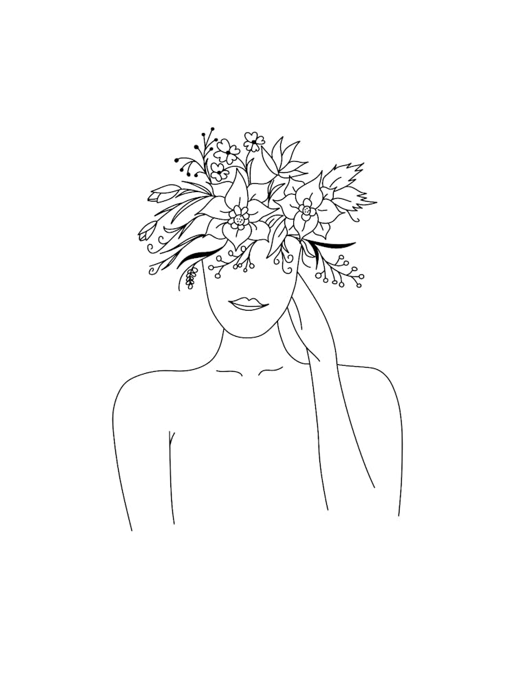 Woman With Flowers On Her Head 3