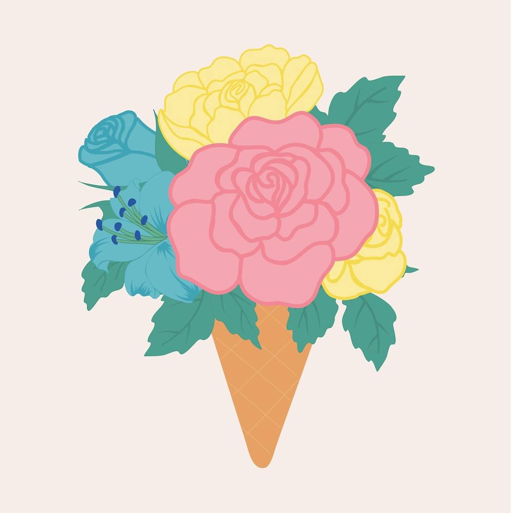 Pastel Ice Crem With Roses 2