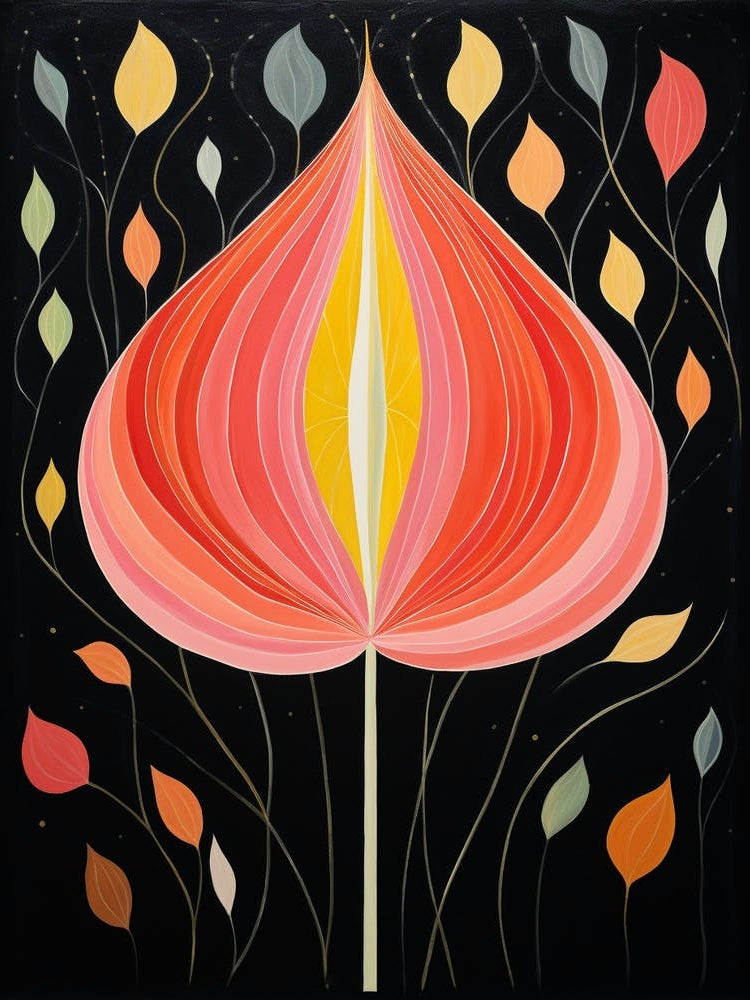 Tulip 2 Hilma Af Klint Inspired Flower Illustration