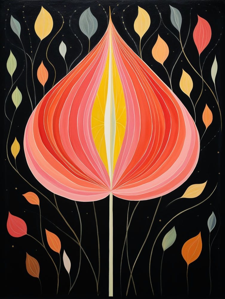 Tulip 2 Hilma Af Klint Inspired Flower Illustration