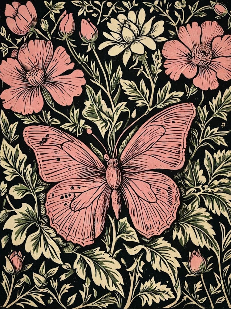 Butterfly On A Black Background