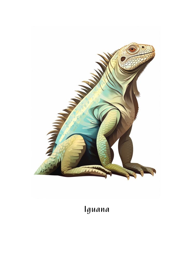 Iguana Kids Animal Poster