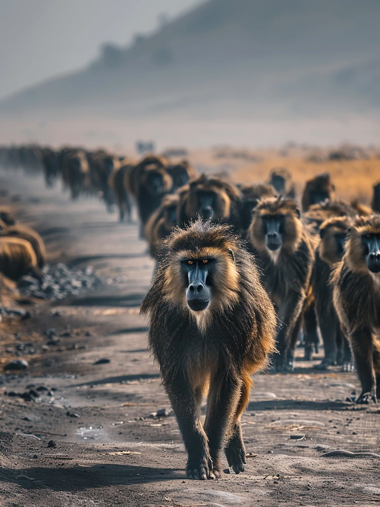 Baboons In Tanzania