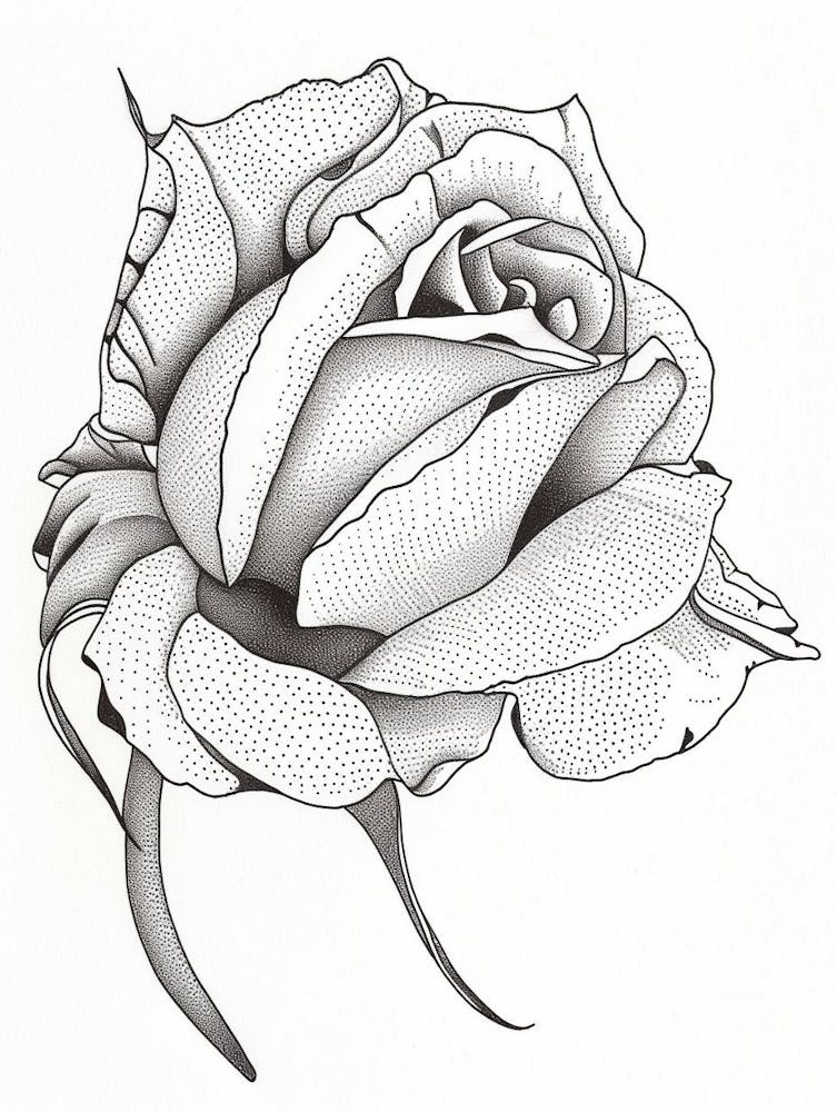 Rose Line Drawing 3