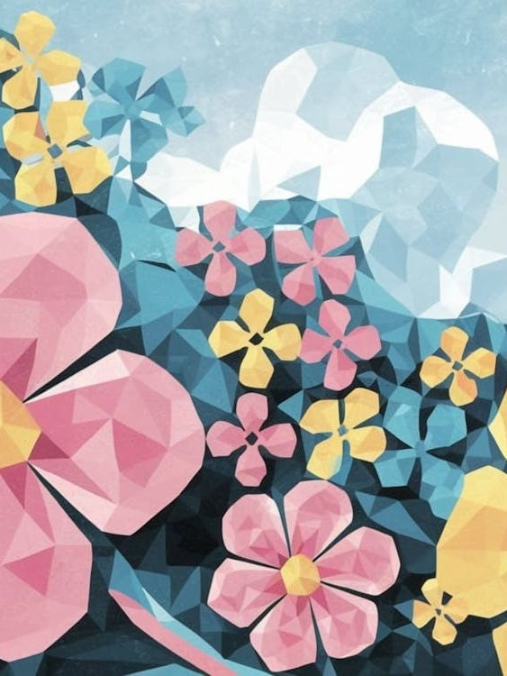 Polygonal Petals - Modern Geometric Floral Abstract