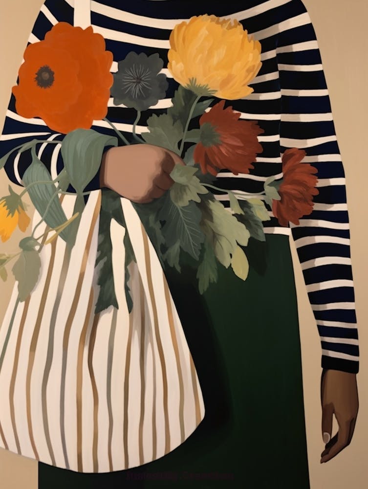 Bag Of Flowers Fall Illustration 1