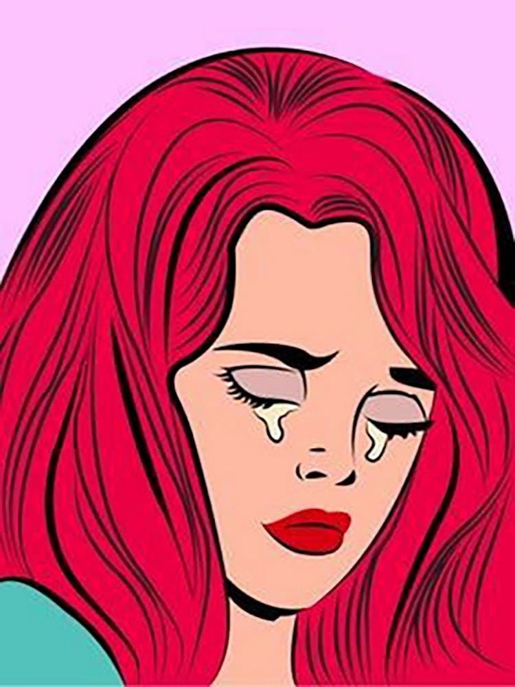 Sad Girl With Red Hair