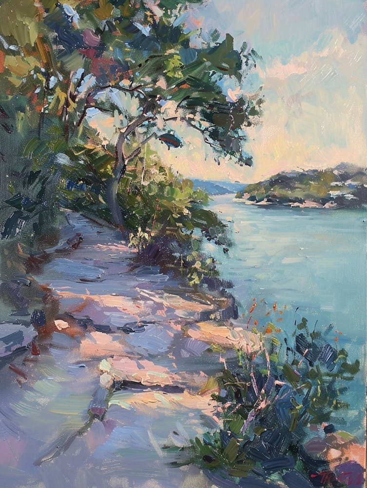 The Oasis On Lake Travis Austin Texas Oil Painting 1