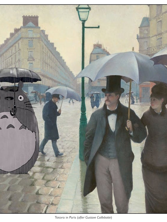 Totoro In Paris - Studio Ghibli - Fine Art Mashup