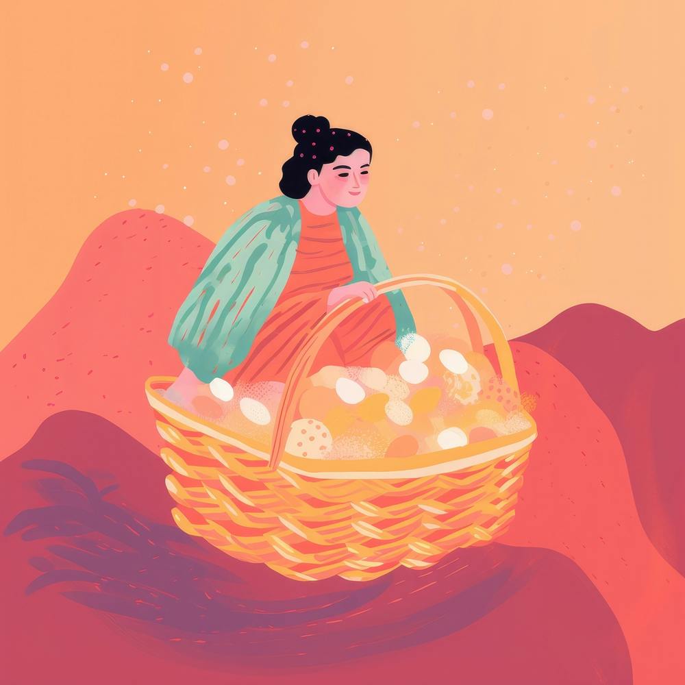 Woman In A Basket 17