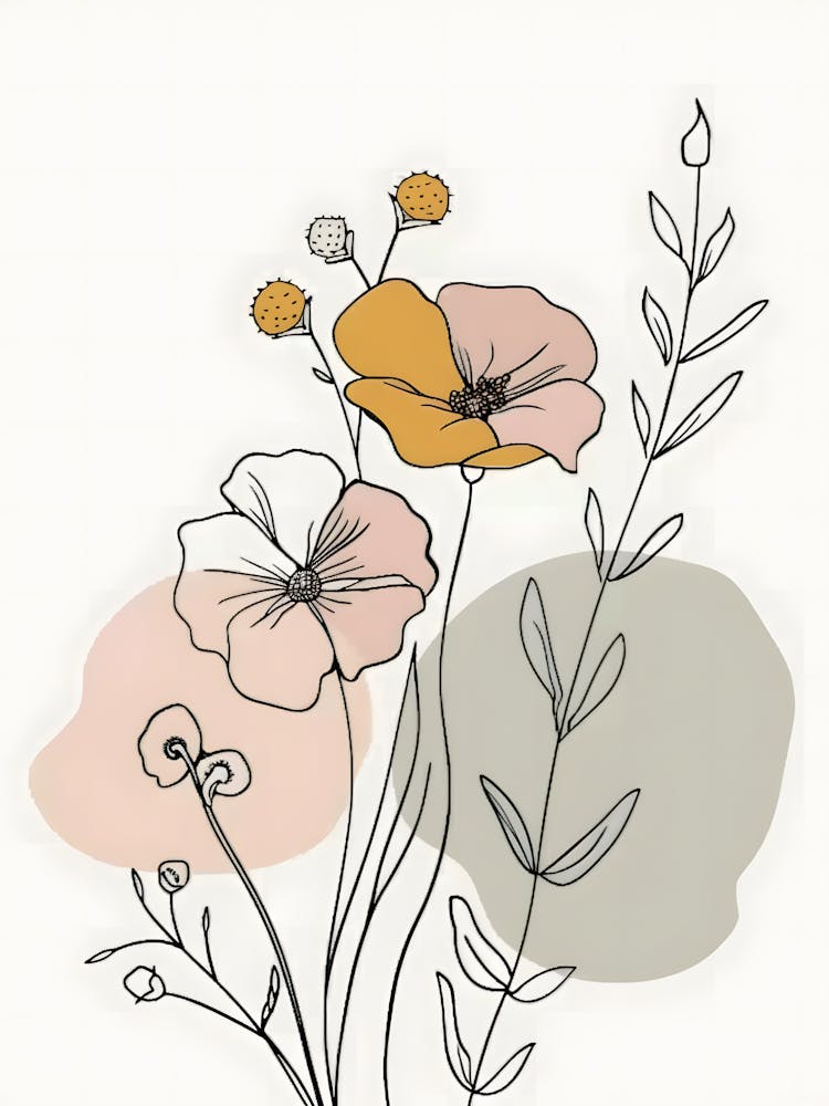 Minimalist Flower Line Art 7