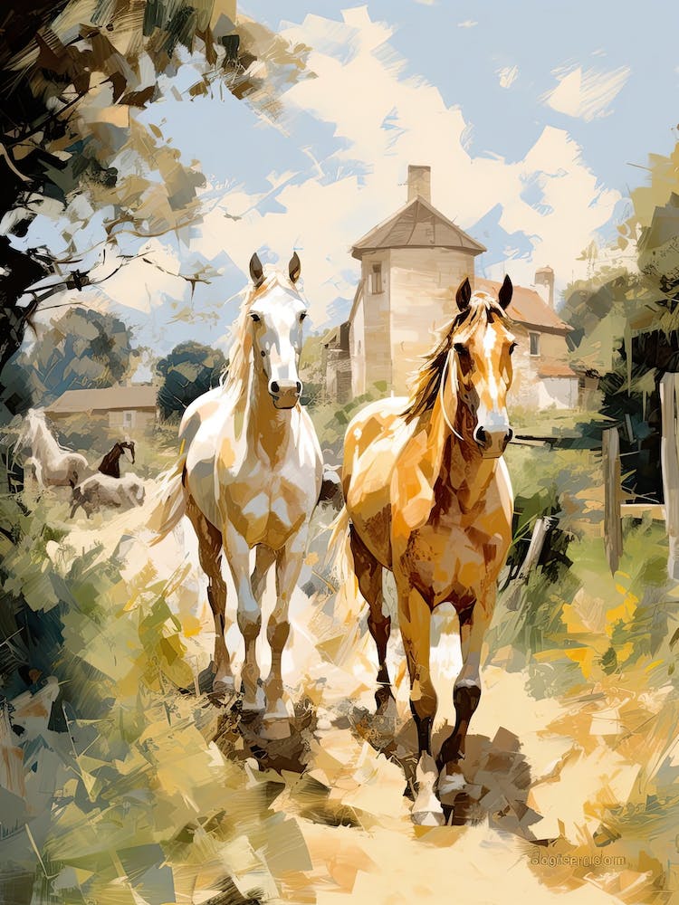 Horses Painting In Carmargue, France 3