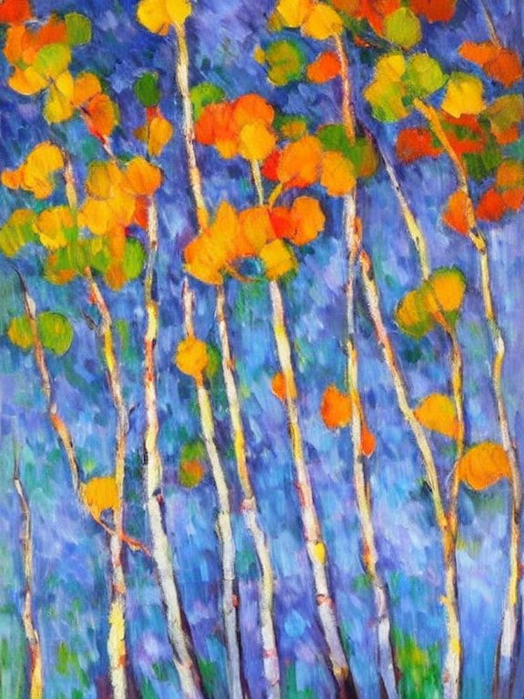 Quaking Aspen 1 Seedlings tree Abstract Block Colour